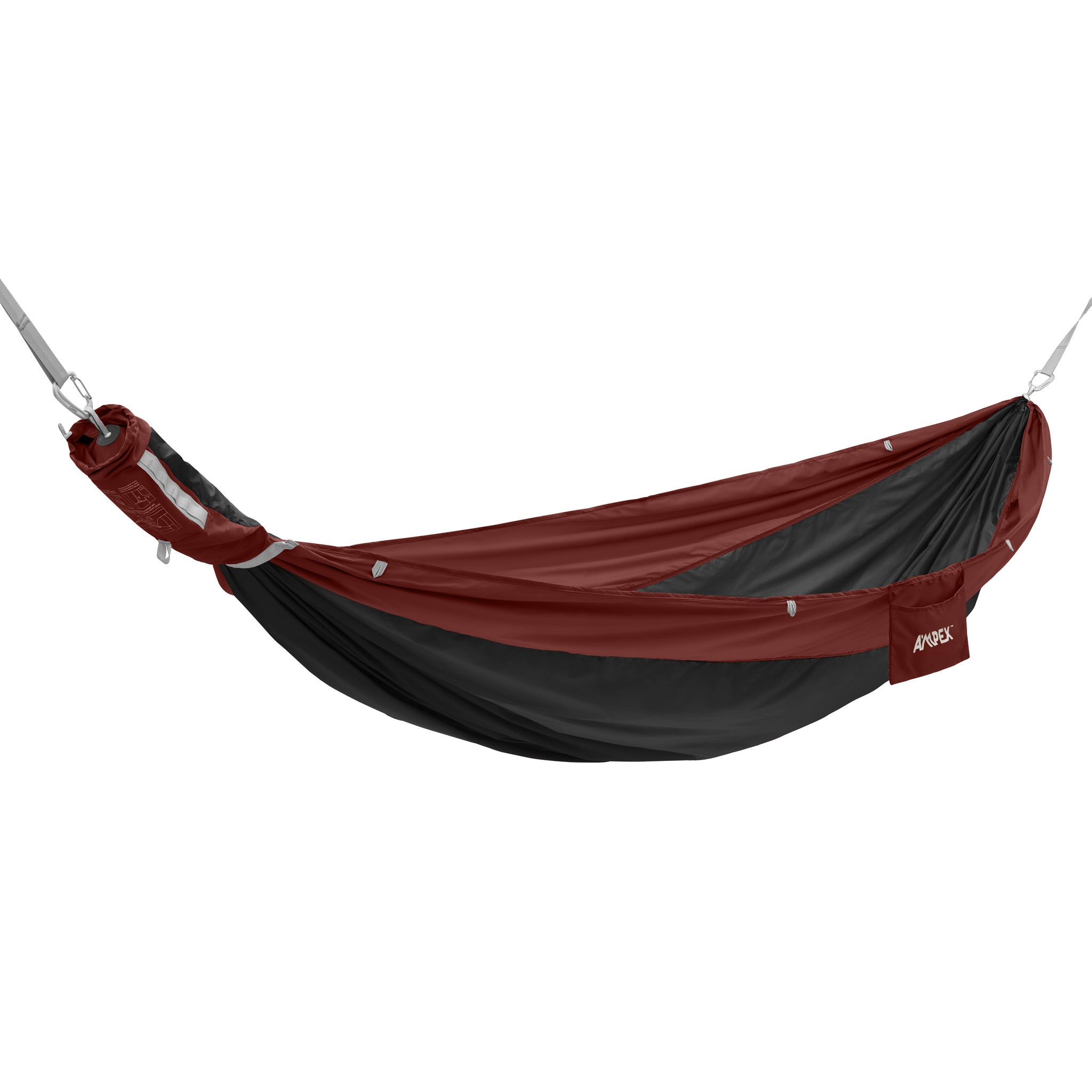 red and black Ampex hammock on a white background