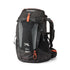 Front-facing image of the black and gray Ampex daypack with orange zipper pulls and logo on front pocket.