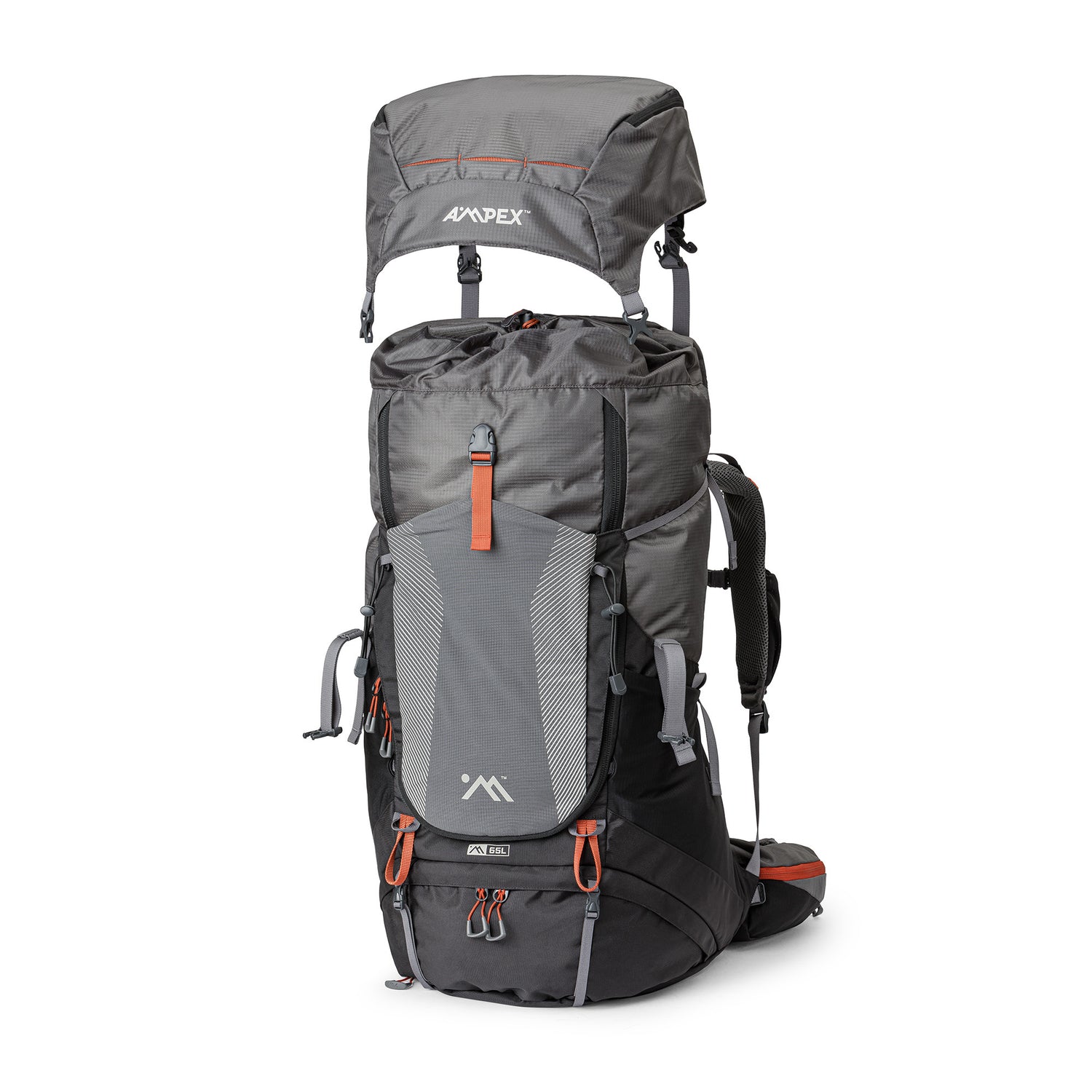 Backpack shown from the side, displaying depth and structure.