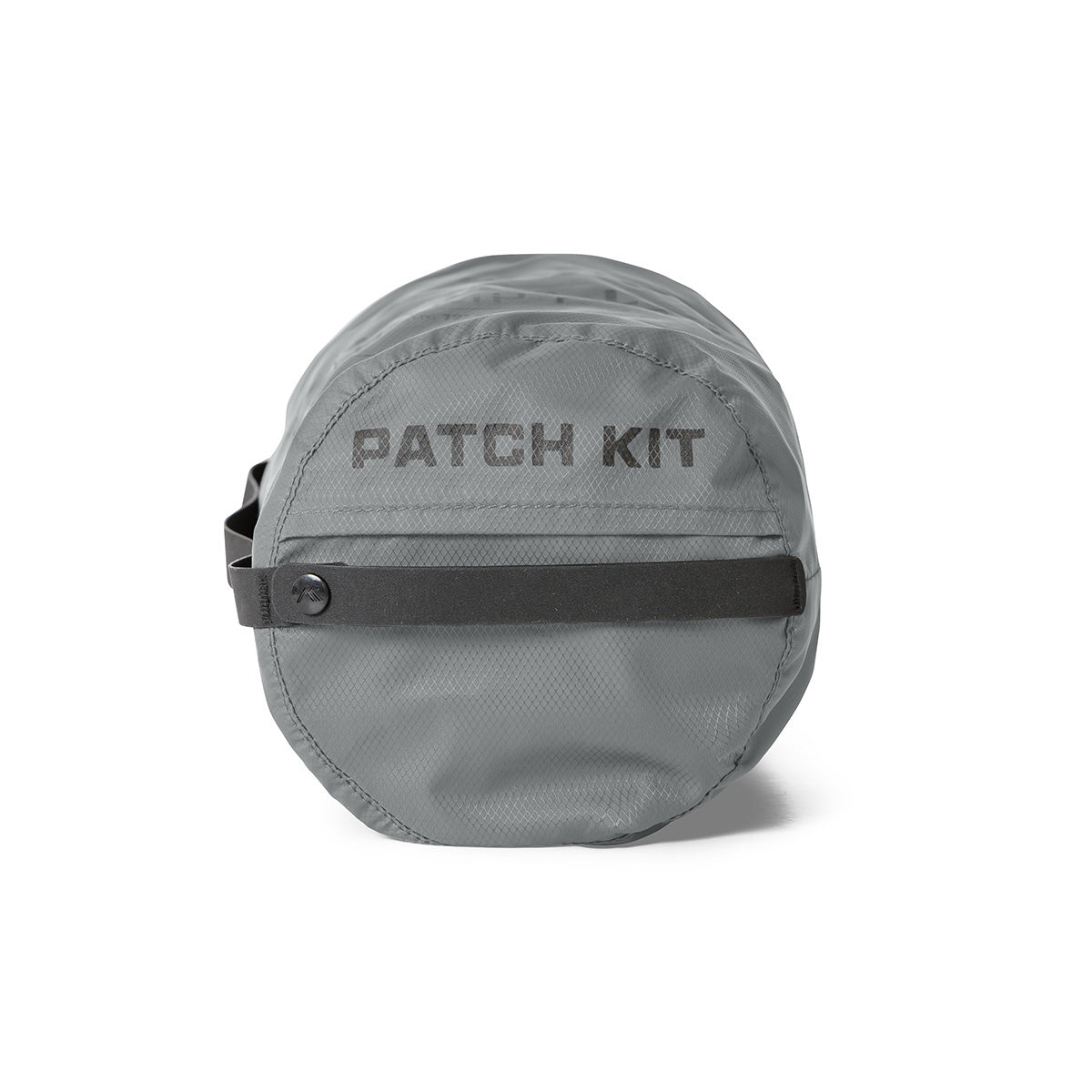 Gray circular carrying case.