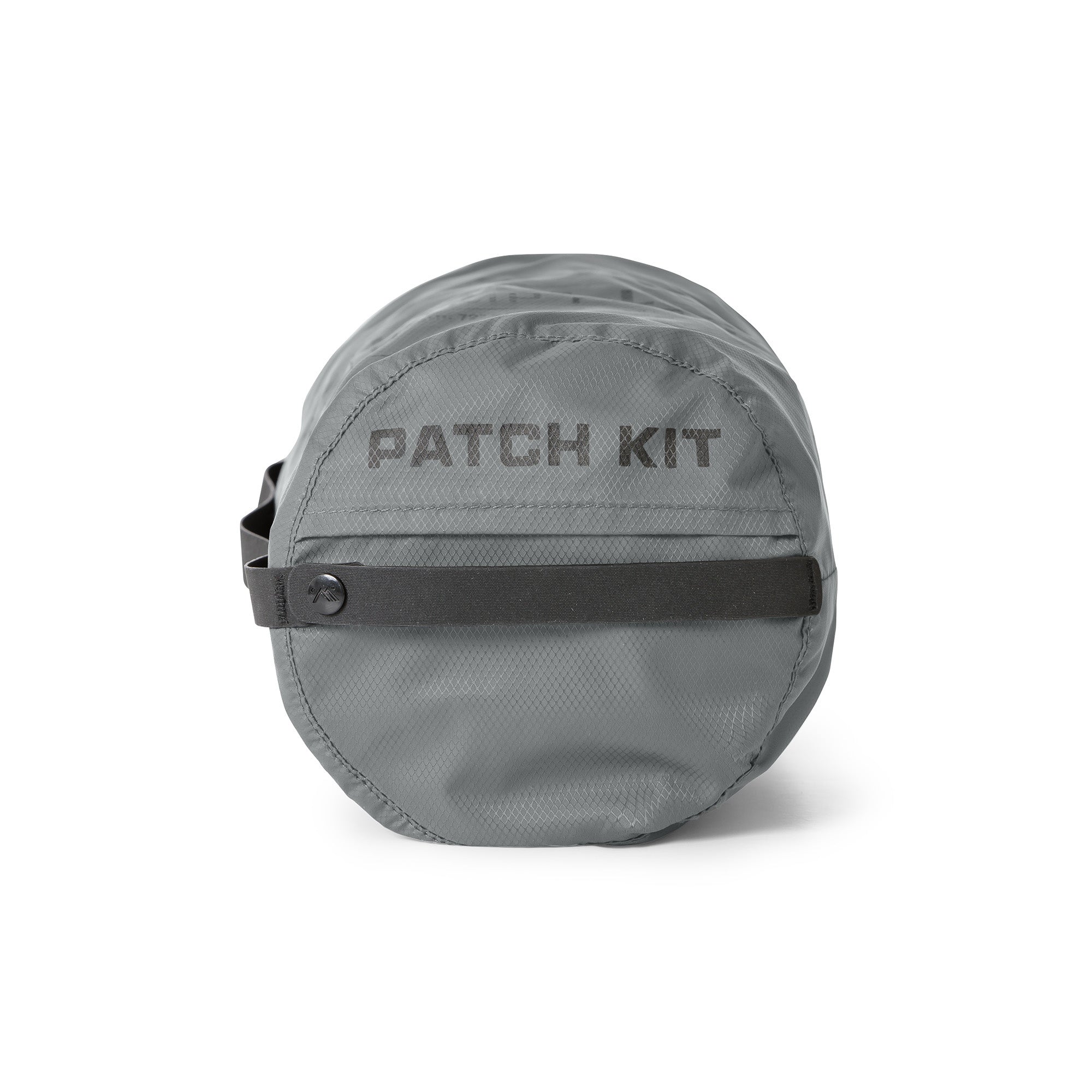 Gray circular carrying case.