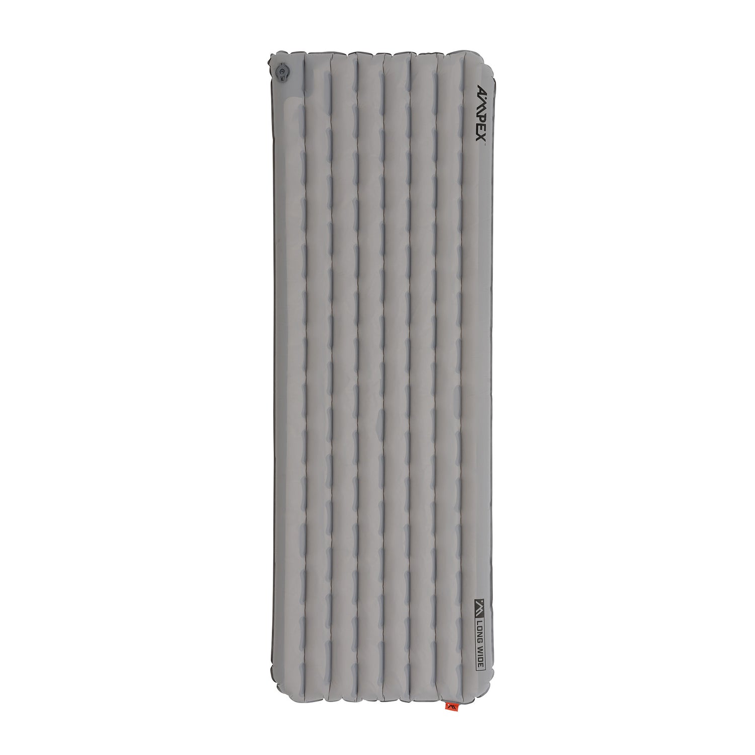 Rectangular Ampex sleeping pad in light gray, shown from above with rounded corners.