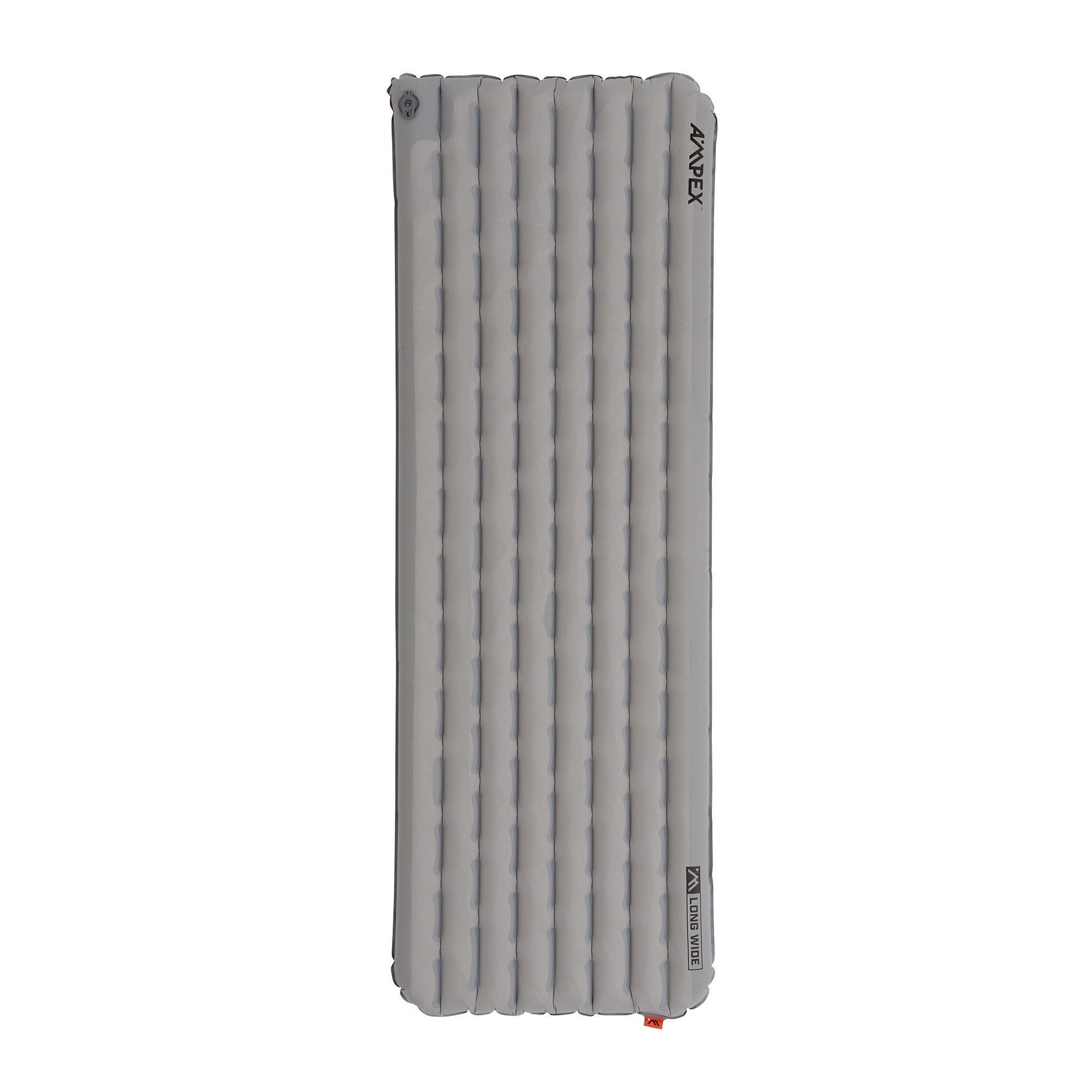 Rectangular Ampex sleeping pad in light gray, shown from above with rounded corners.