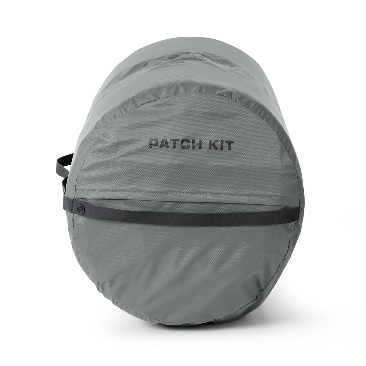 Gray circular carrying case.