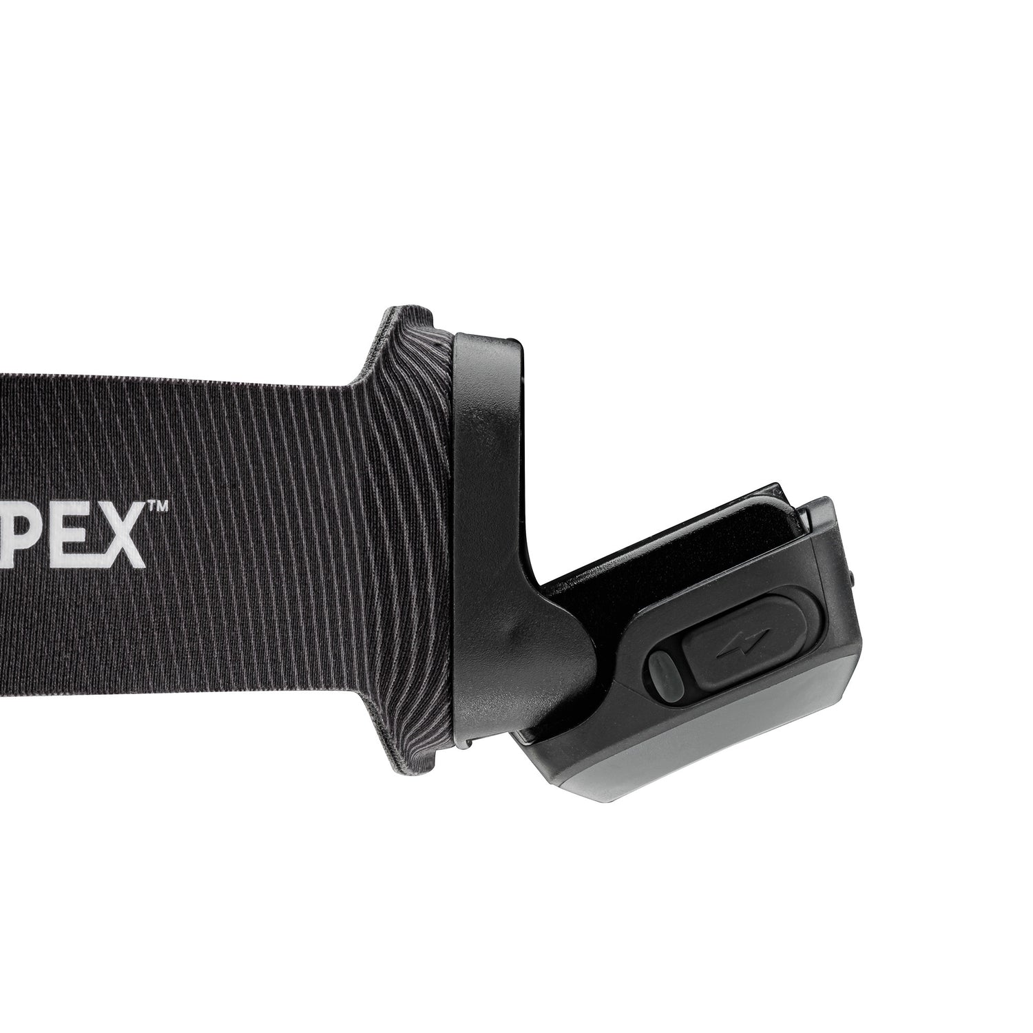 Various angles showing the tilting hinge mechanism of the headlamp, highlighting how the light unit can be tilted down to adjust beam angle.