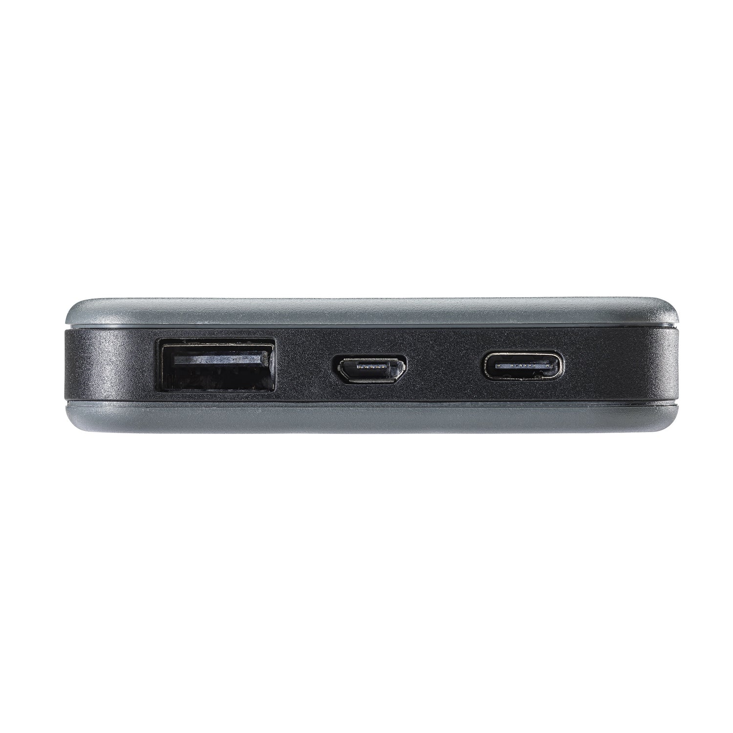 Side view of Power Bank showing USB-A and USB-C ports.