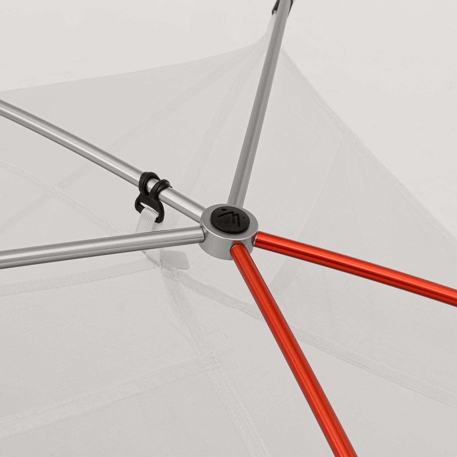 Center hub where pole meet on top of the tent