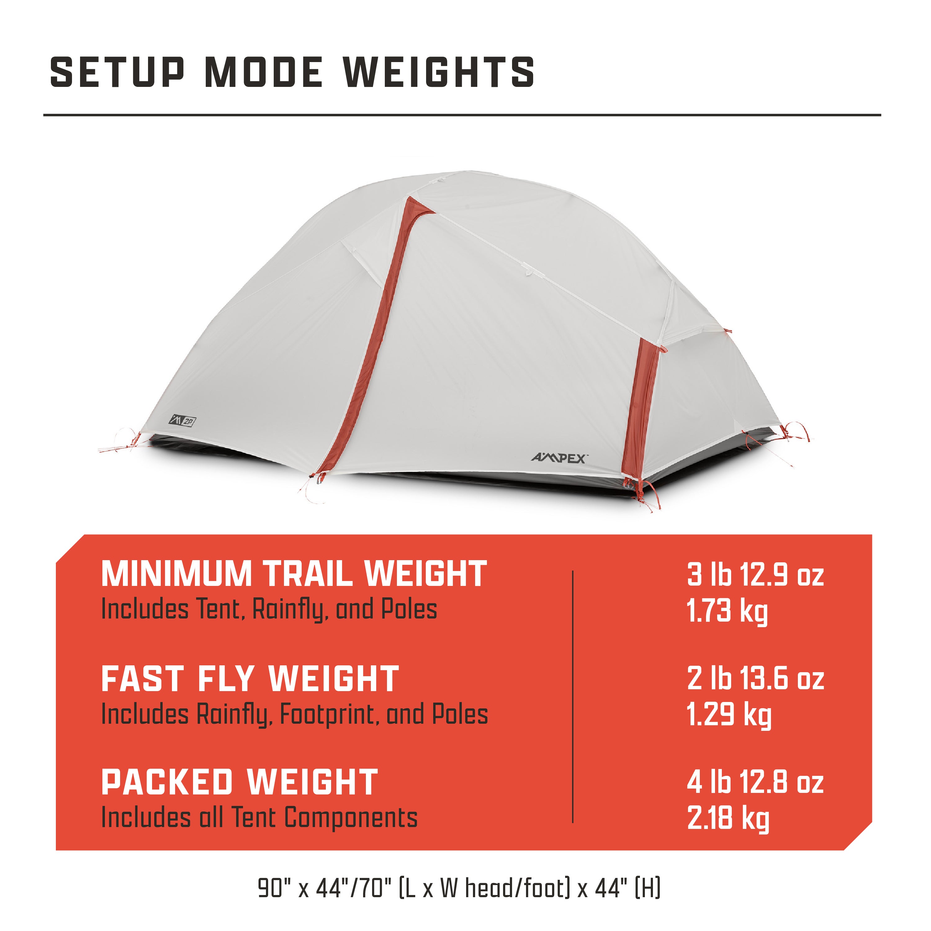 Ampex 3 Person Lightweight Backpacking Tent