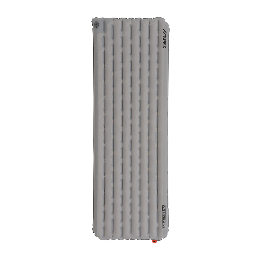 Rectangular Ampex sleeping pad in light gray, shown from above with rounded corners.